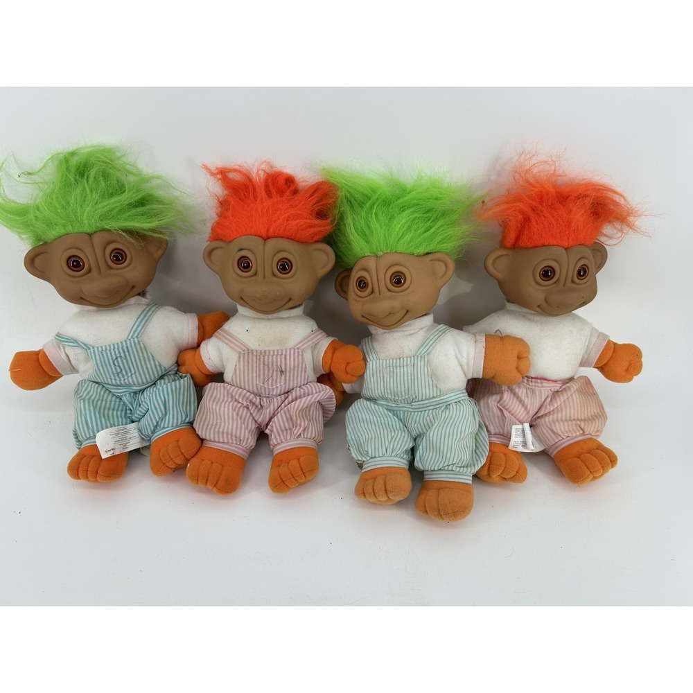 Vintage 1992 Soma International Glo Troll Doll Glowing Eyes Troll 13" Lot Of 4